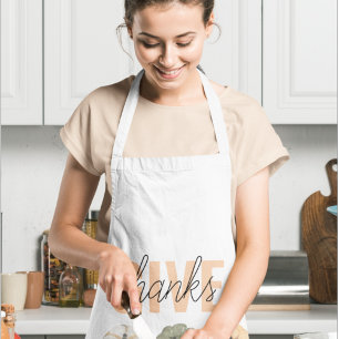 Cosy Colourful Pastel Give Thanks and Pumpkin Apron