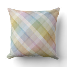 Cosy colourful tartan plaid, pink Throw Pillow
