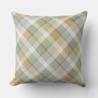 Cosy colourful tartan plaid, pink Throw Pillow