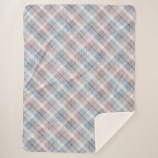 Cosy colourful tartan Sherpa Blanket