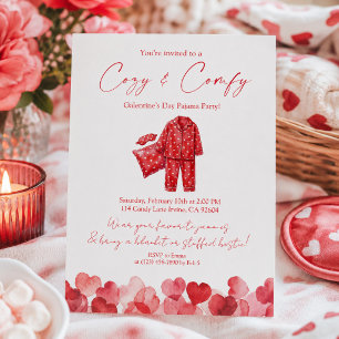 Cosy & Comfy Galentine’s Pajama Party Invitation