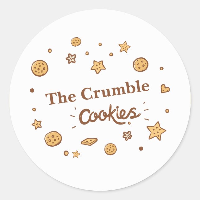 Cosy Cookie Delights (White) Classic Round Sticker (Front)