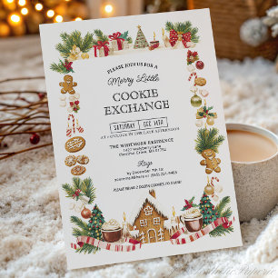 Cosy Cookie Exchange with Gingerbread House Invitation