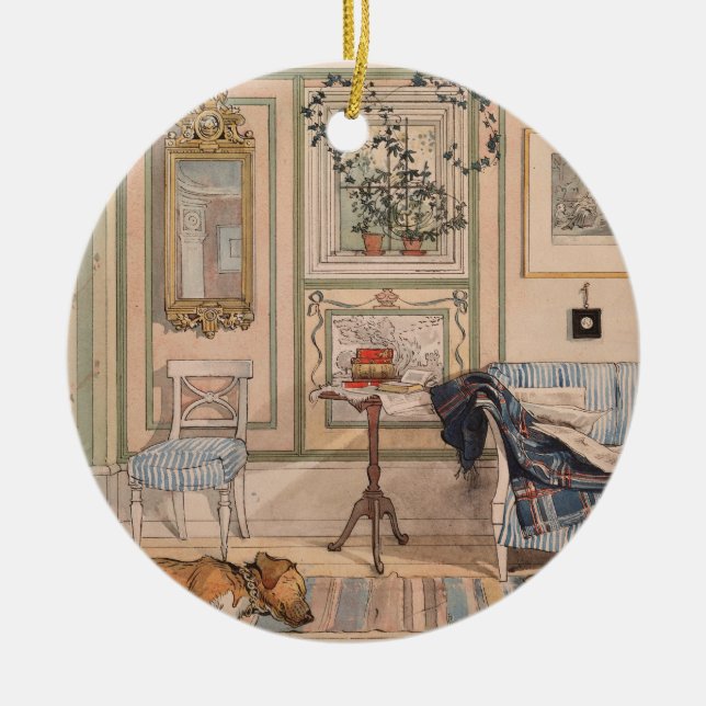 Cosy Corner (by Carl Larsson) Ceramic Tree Decoration (Front)
