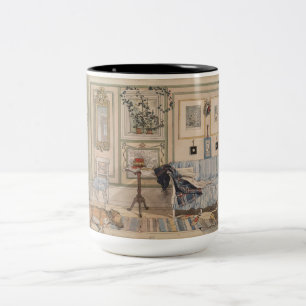 Cosy Corner (by Carl Larsson) Two-Tone Coffee Mug