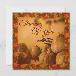 Cosy Cottage Autumn Pumpkins Flat Note Card