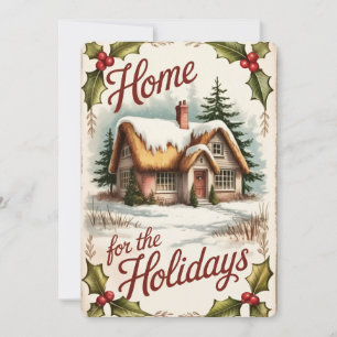 Cosy Cottage Christmas Holiday Card