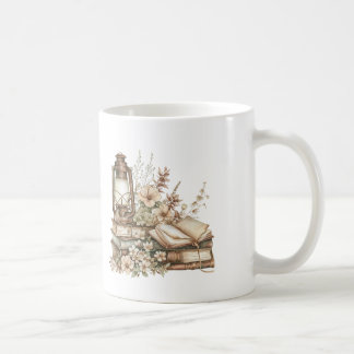 Cosy Cottagecore Books and Pretty Flowers  Coffee Mug