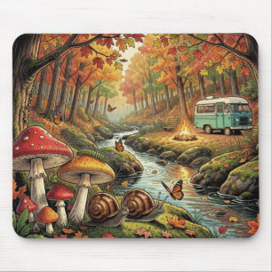 Cosy Cottagecore Campground Vintage Vibes  Mouse Mat