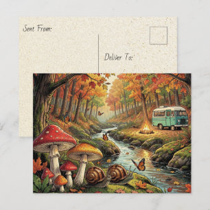 Cosy Cottagecore Campground Vintage Vibes Postcard
