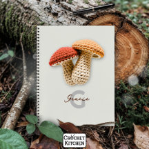Cosy Cottagecore Crochet Mushroom Monogram Name 