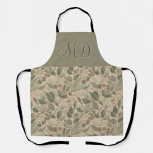 Cosy Cottagecore Floral Botanical Sage Green Apron