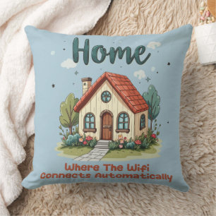 Cosy Cottagecore Home Whimsical House Art Cushion