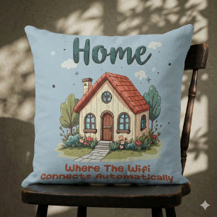 Cosy Cottagecore Home Whimsical House Art Cushion
