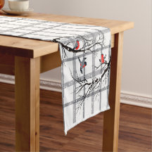 Cosy Country Cottage Winter Birds Table Runner