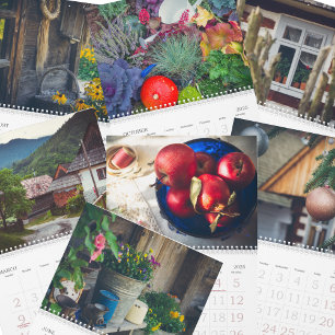 Cosy country cottage with a garden calendar