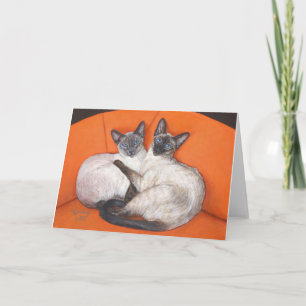Cosy Couple Siamese Cat Card