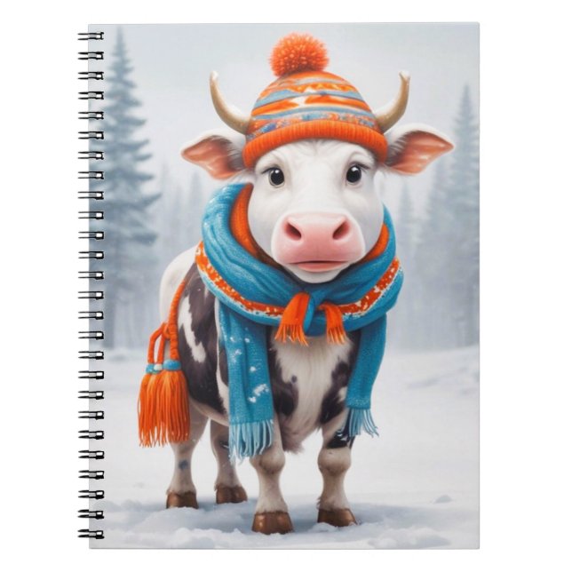 Cosy Cow Winter  Notebook (Front)