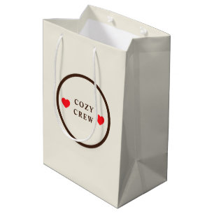 Cosy Crew Two Hearts Minimalist Custom Medium Gift Bag