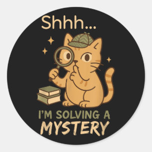 Cosy Crime Club Mystery Reader Bookish Sleuth Gift Classic Round Sticker