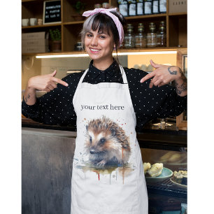 Cosy Critter: Hedgehog in Watercolor, custom Apron