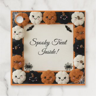 Cosy Crochet Pumpkin Halloween Gift Tags
