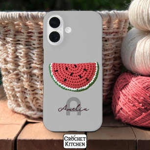 Cosy Crochet Watermelon Fruit Aesthetic Monogram iPhone 16 Case