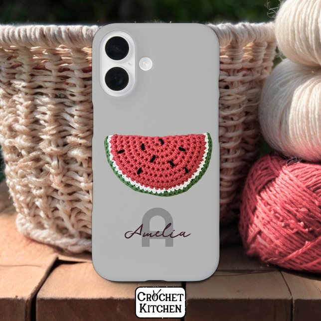 Cosy Crochet Watermelon Fruit Aesthetic Monogram  Case-Mate iPhone Case (Creator Uploaded)