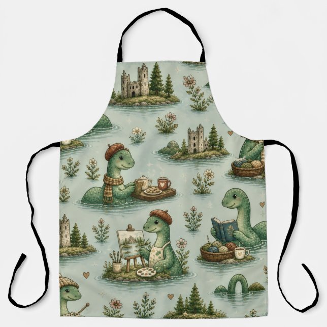 Cosy Cryptids Nessie Loch Ness Monster hobbies  Apron (Front)