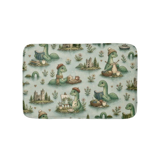 Cosy Cryptids Nessie Loch Ness Monster hobbies  Bath Mat (Front)