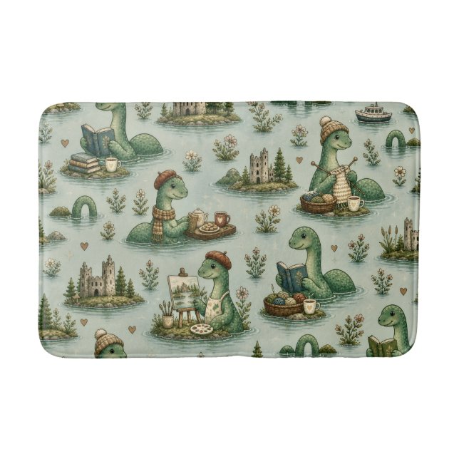 Cosy Cryptids Nessie Loch Ness Monster hobbies  Bath Mat (Front)