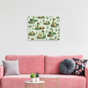 Cosy Cryptids Nessie Loch Ness Monster hobbies  Canvas Print