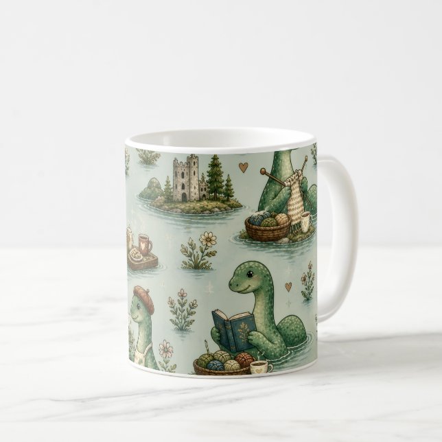 Cosy Cryptids Nessie Loch Ness Monster hobbies  Coffee Mug (Front Right)
