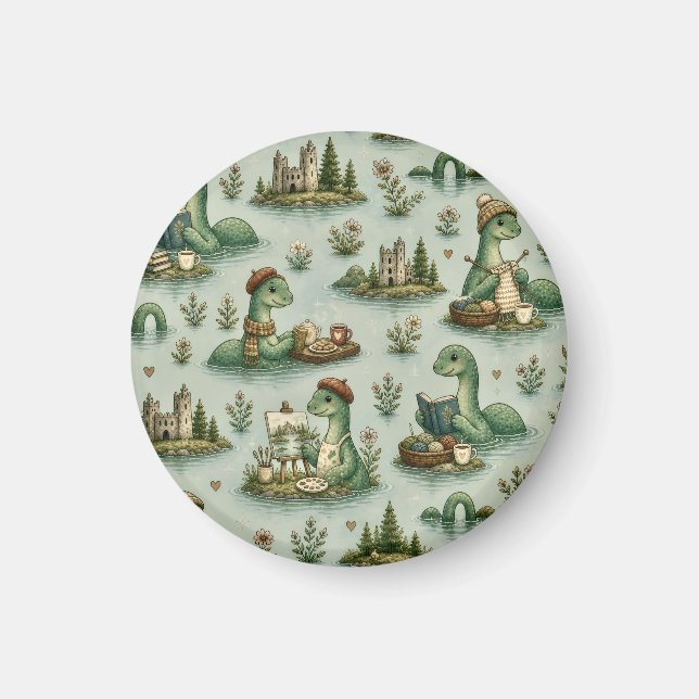 Cosy Cryptids Nessie Loch Ness Monster hobbies  Magnet (Front)