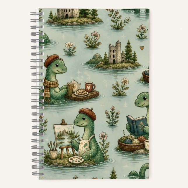 Cosy Cryptids Nessie Loch Ness Monster hobbies  Notebook (Front)