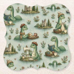 Cosy Cryptids Nessie Loch Ness Monster hobbies Paper Coaster