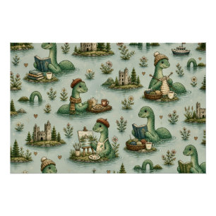 Cosy Cryptids Nessie Loch Ness Monster hobbies Poster