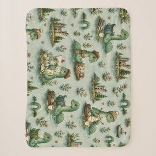 Cosy Cryptids Nessie Loch Ness Monster hobbies Sherpa Blanket