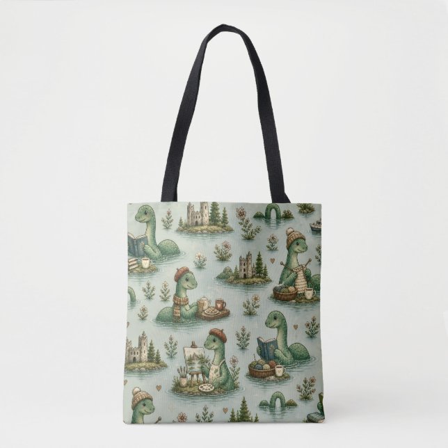 Cosy Cryptids Nessie Loch Ness Monster hobbies  Tote Bag (Front)