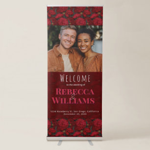 Cosy Custom Carnation Garden Mountain Wedding Retractable Banner