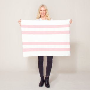 Cosy Custom Fleece Blanket Pink & White Stripe