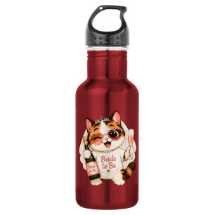 Cosy Cute Calico Cat Bride to be 532 Ml Water Bottle