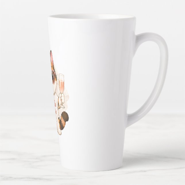 Cosy Cute Calico Cat Bride to be  Latte Mug (Right)