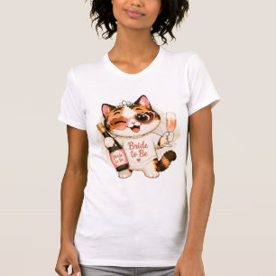 Cosy Cute Calico Cat Bride to be T-Shirt