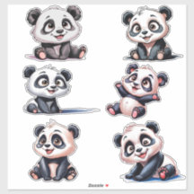 Cosy cute cartoon Pandas