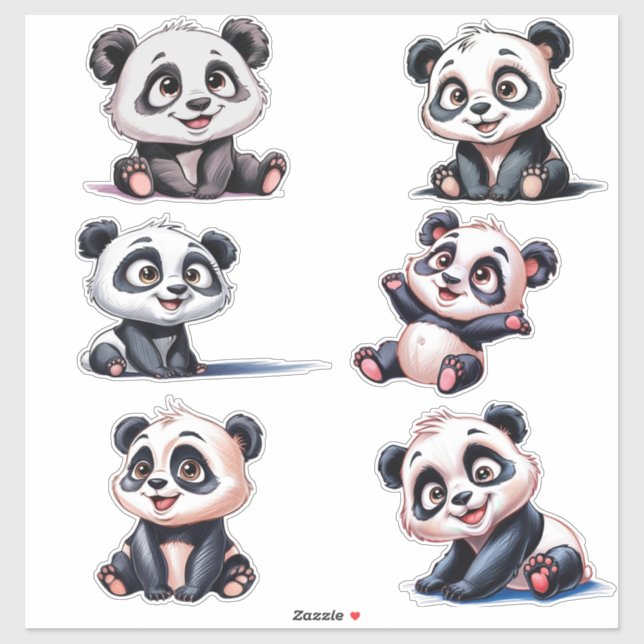 Cosy cute cartoon Pandas (Sheet)