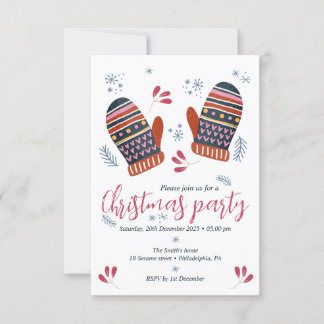 cosy cute Christmas party invitation personalised