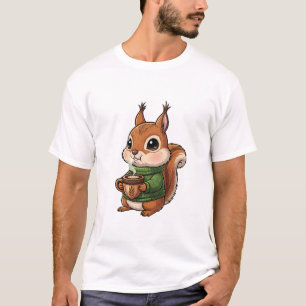 Cosy Cute Squirrel Wearing Green Knitted Sweater