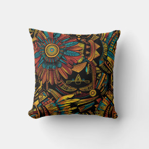 Cosy Cyan "Aztec Dream" Cushioned Throw Pillow