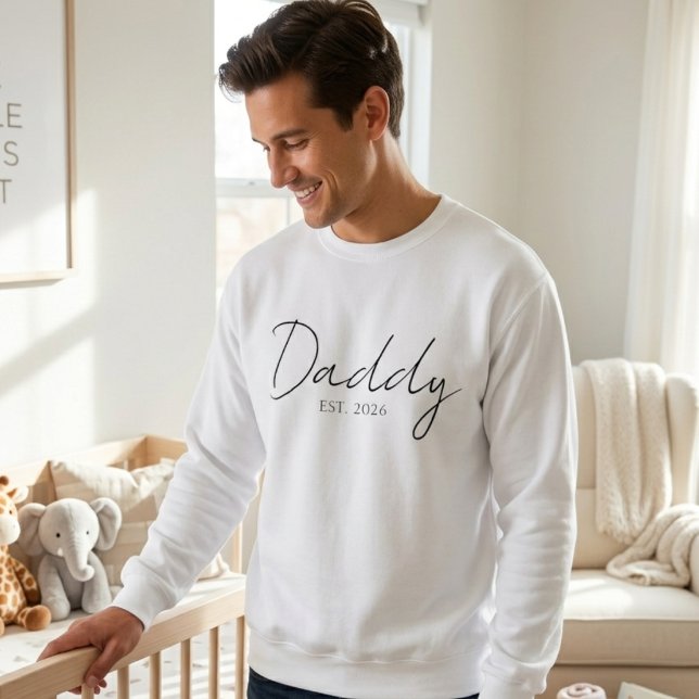 Cosy Dad EST Year Classic Family Script Design Sweatshirt (Creator Uploaded)